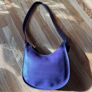 Vintage Coach Purple Leather Becket Shoulder Hobo Bag